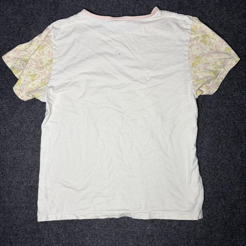 Looney Tunes Tweety Bird Baby Tee Y2K Womens Large White Girlhoodcore Floral - Picture 5 of 8